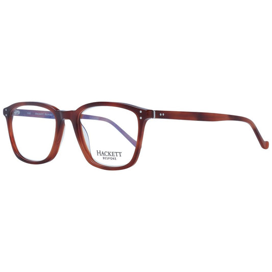 Hackett Brown Men Glasses Frame in full-rim acetate, rectangle style with demo lenses and branded case included.
