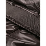 Close-up of padded design on Herno Jackets Brown with high neck and hidden front closure, featuring nylon texture in brown color.