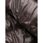 Close-up of brown fabric texture of Herno Jackets Brown with padded design and sheen, showcasing high-quality Aminta nylon material.