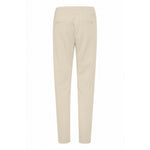 Back view of ICHI Beige Polyester Pant with elastic waistband and slim fit.
