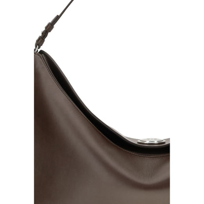 Jacquemus Brown Calf Leather Bos Taurus Shoulder Bag with engraved snap button