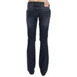 John Galliano Blue Washed Mid Waist Flared Denim Casual Pants Jeans