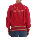 Back view of John Galliano Pink Mock Zip Cardigan Sweatshirt Sweater with logo details.