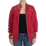 John Galliano Pink Mock Zip Cardigan Sweatshirt Sweater, front view, stylish design with Galliano logo details and front zipper closure.
