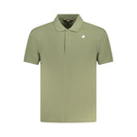 K-WAY Green Cotton Polo Shirt with short sleeves, 2 buttons, contrasting details, and logo application.