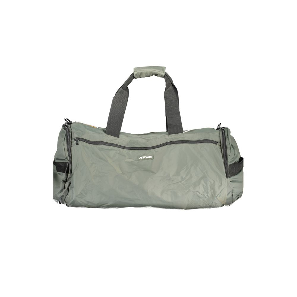 K-WAY Green Polyamide Luggage And Travel bag with shoulder handles, adjustable strap, and multiple pockets