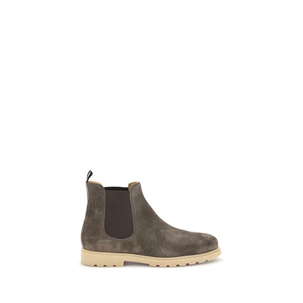 Kiton Brown Rubber Chelsea Boots