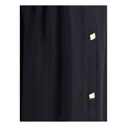 Kristina Ti Black Fleece Wool Long Skirt