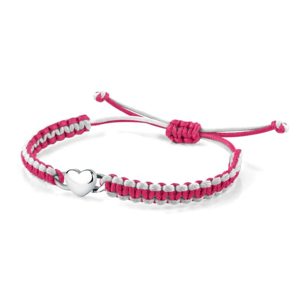Pink and white bracelet with heart charm by LA PETITE STORY JEWELRY Mod. LPS05ASD40