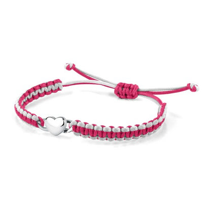 Pink and white bracelet with heart charm by LA PETITE STORY JEWELRY Mod. LPS05ASD40