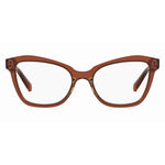 Love Moschino Yellow Acetate Frames glasses with ocher color, 52/18/140 mm size, ideal for women.