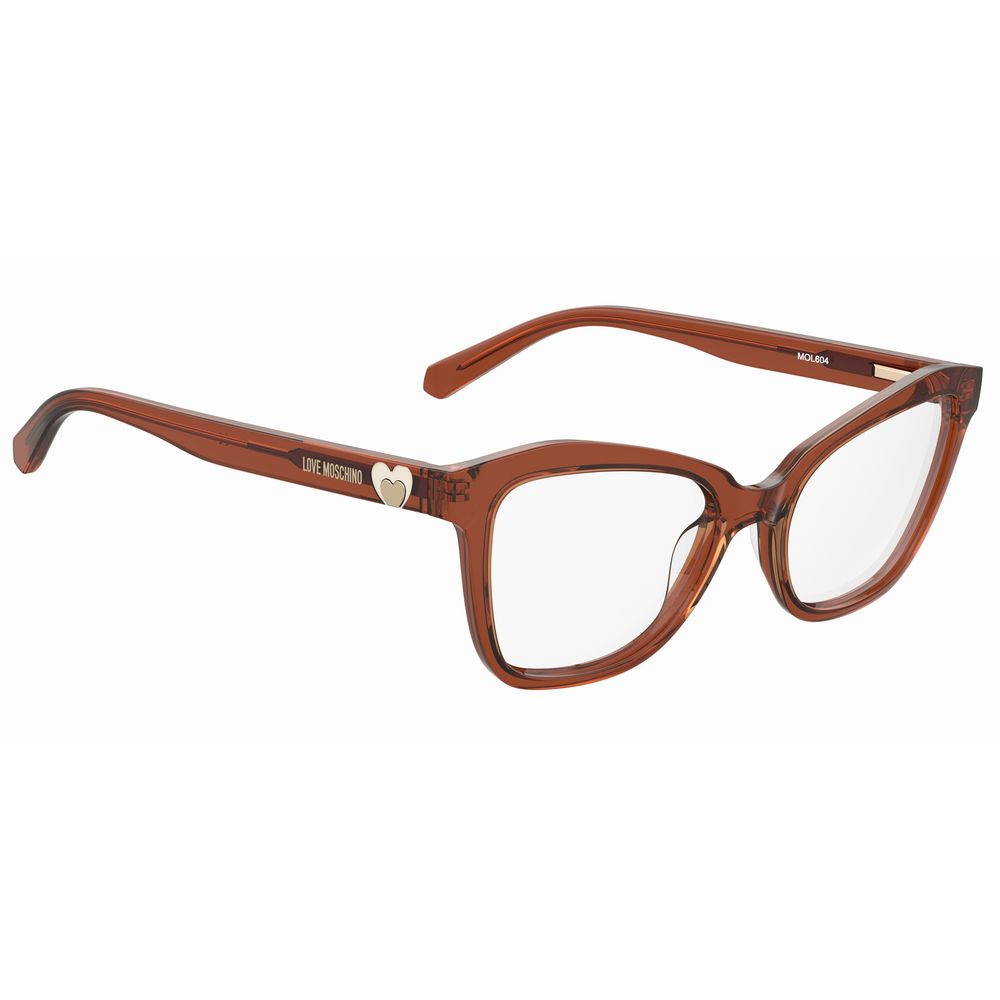 Love Moschino Yellow Acetate Frames for Women, Model MOL604FMPF218, Ocher Color, 52/18/140 mm Measurements