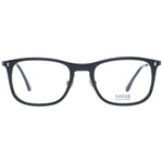 Lozza Black Men Glasses Frame, square full-rim, black metal and plastic frame, demo lenses, size 54, includes branded case.