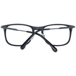 Lozza Black Men Glasses Frame with full-rim square design, black metal and plastic frame, demo lenses, size 54-15-144.