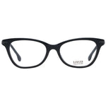 Lozza Black Women Glasses Frame, full-rim rectangular style in black acetate, demo lenses, 51-17-140 size with spring hinge.