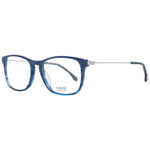 Alt Tag: Lozza Blue Men Glasses Frame with full-rim square style, blue metal and plastic frame, demo plastic lenses, and 144mm frame width.