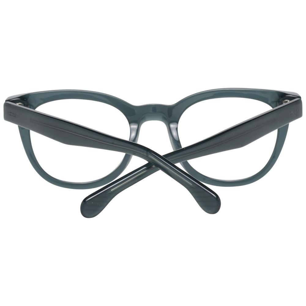 Lozza Green Women Glasses Frame with plastic round full-rim design, featuring demo lenses and green color, model size 47-21-135.