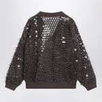 Brunello Cucinelli Chocolate mesh top with sequins M8ER23102CO/Q_CUCIN-C8705_323