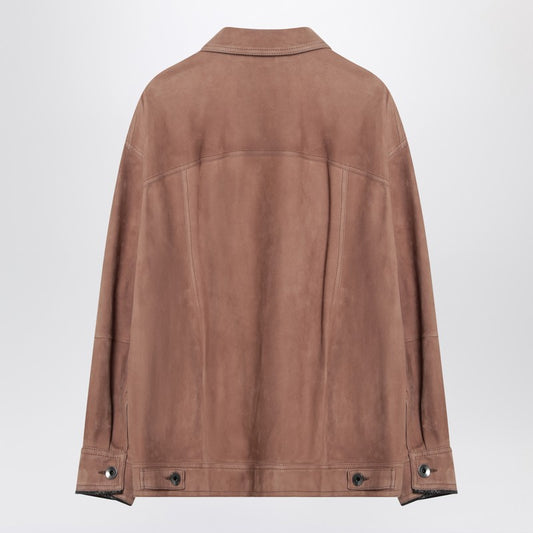 Brunello Cucinelli Brown leather overshirt jacket MPCAI7326LE/Q_CUCIN-C2867_102