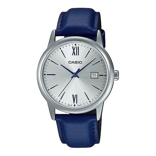 CASIO COLLECTION Mod. DATE. LEATHER - SILVER-0