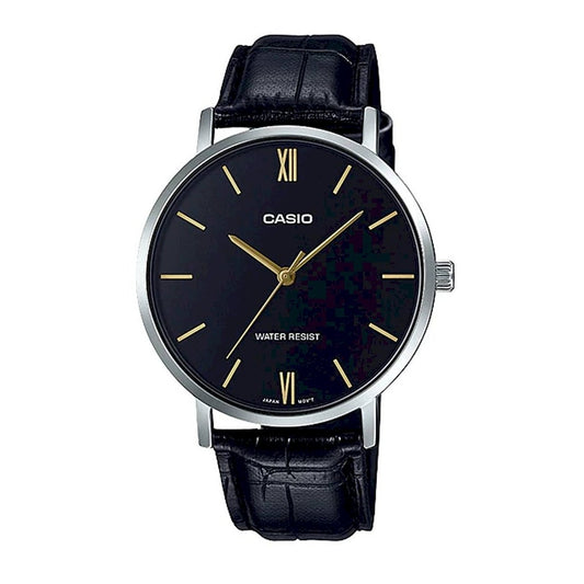 CASIO COLLECTION Mod. MINIMAL. LEATHER - BLACK-0