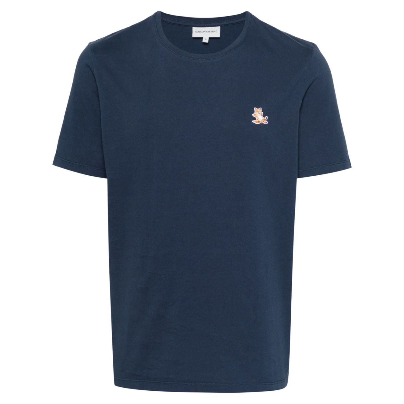 Maison Kitsuné Maison Kitsune Bold Fox Head cotton T-shirt in navy blue with Chillax Fox motif and crew neck, short sleeves.