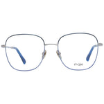 Maje Blue Women Glasses Frame, full-rim square metal frame, demo lenses, branded case, size 55-18-140, style and protection.