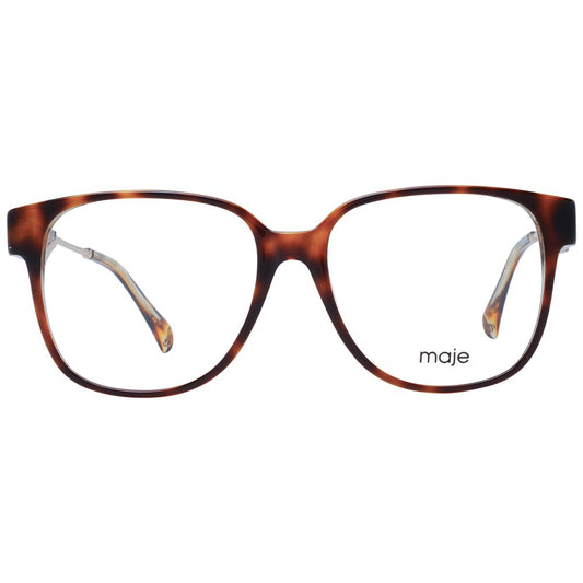 Maje Brown Women Glasses Frame in brown acetate, full-rim butterfly style, 54-16-140 size with demo lenses. Fashionable eyewear for women.