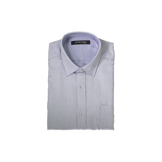 Marciano by Guess White Cotton Shirt - slim long sleeve with Italian collar, 1 button cuffs, buttons, single pocket, logo detail.