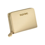 Mario Valentino Beige Polyethylene Wallet with zip closure, logo, 6 compartments, coin purse, and double card spaces.