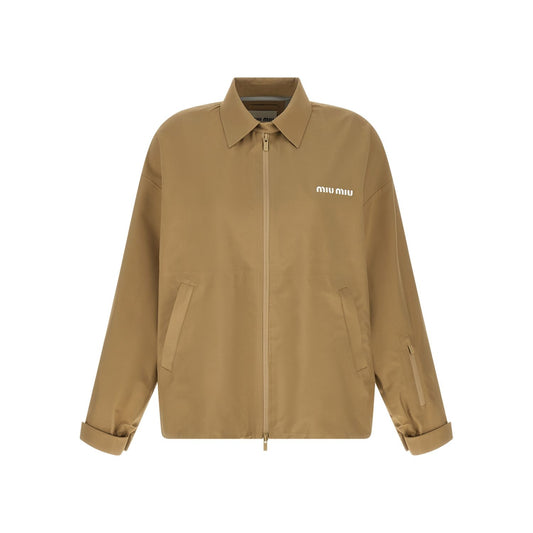 Miu Miu Beige Recycled Polyester Shell Jacket