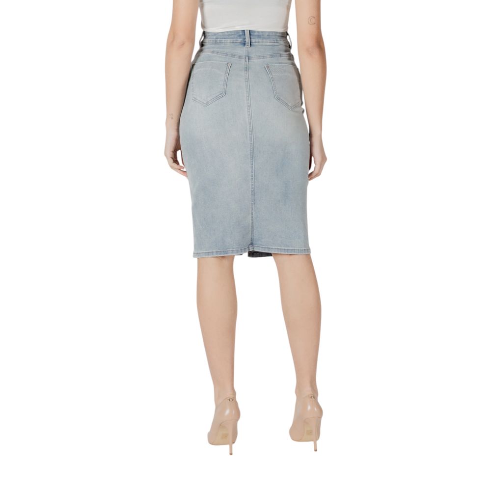Morgan De Toi Blue Cotton Long Skirt