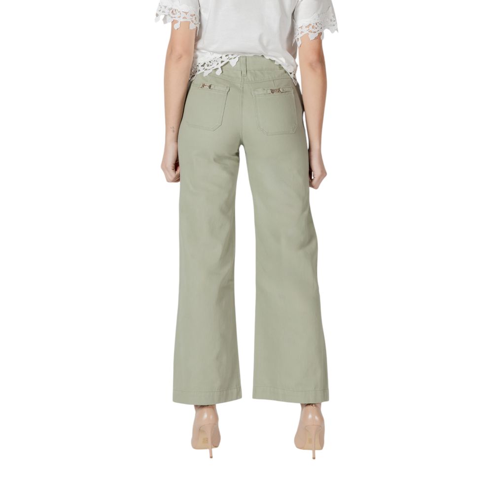 Morgan De Toi Green Cotton Relaxed Fit Jeans