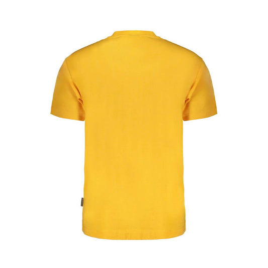 Back view of Napapijri Orange Cotton T-Shirt with short sleeves, loose fit, and crew neck design.