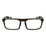 Nike Beige Unisex Glasses Frame in stainless steel with rectangular full-rim design and brown color.