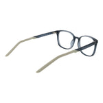 Nike Gray Unisex Glasses Frame in stainless steel with full-rim square style and demo lenses, shown from rear angle.