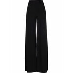 Norma Kamali Trousers Black, high-waisted flared trousers with two side slit pockets in Elephant jersey fabric.