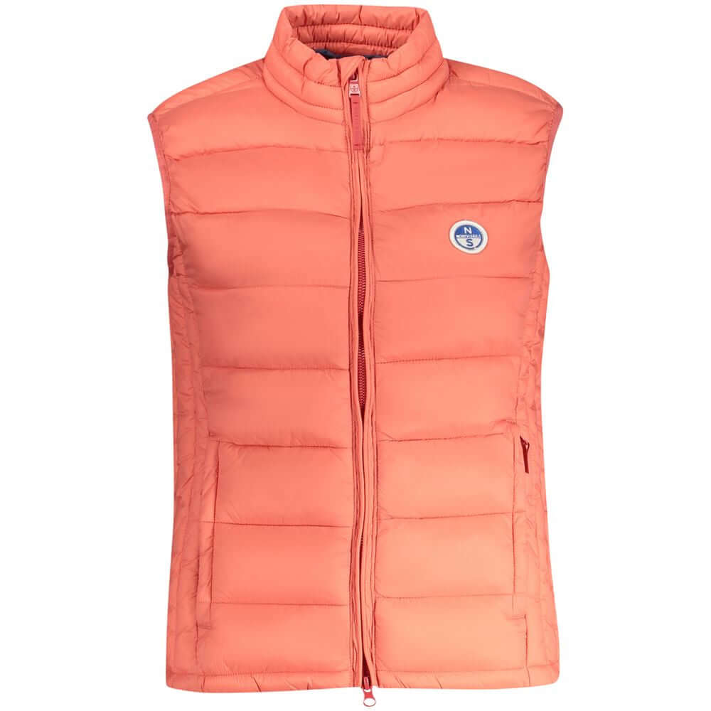 North Sails Pink Polyamide Women Jacket with logo and zip, vibrant and stylish for modern wear.