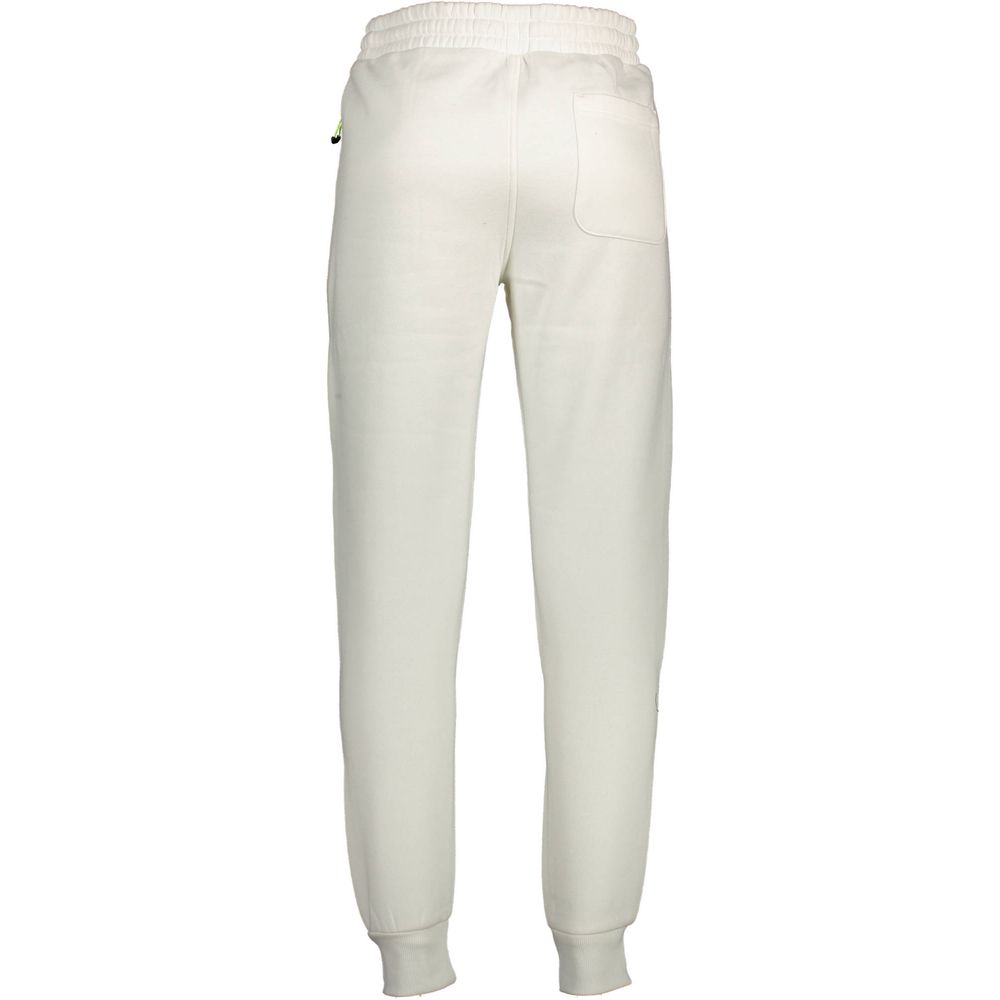 Norway 1963 White Cotton Pant with elastic waistband and ankle, zipped pockets, and embroidery design.