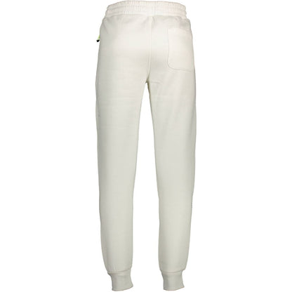 Norway 1963 White Cotton Pant with elastic waistband and ankle, zipped pockets, and embroidery design.