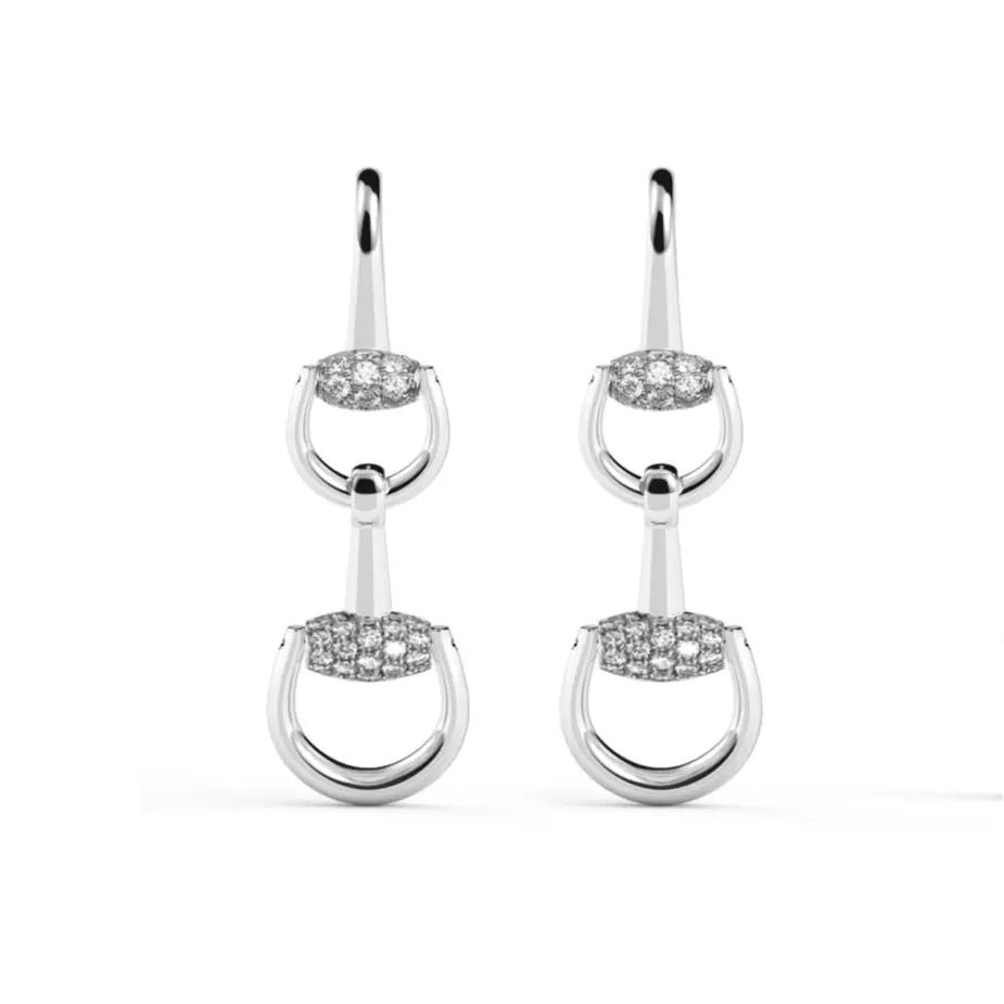 ORECCHINI GUCCI MOD. YBD837633001 luxury silver earrings with diamond accents
