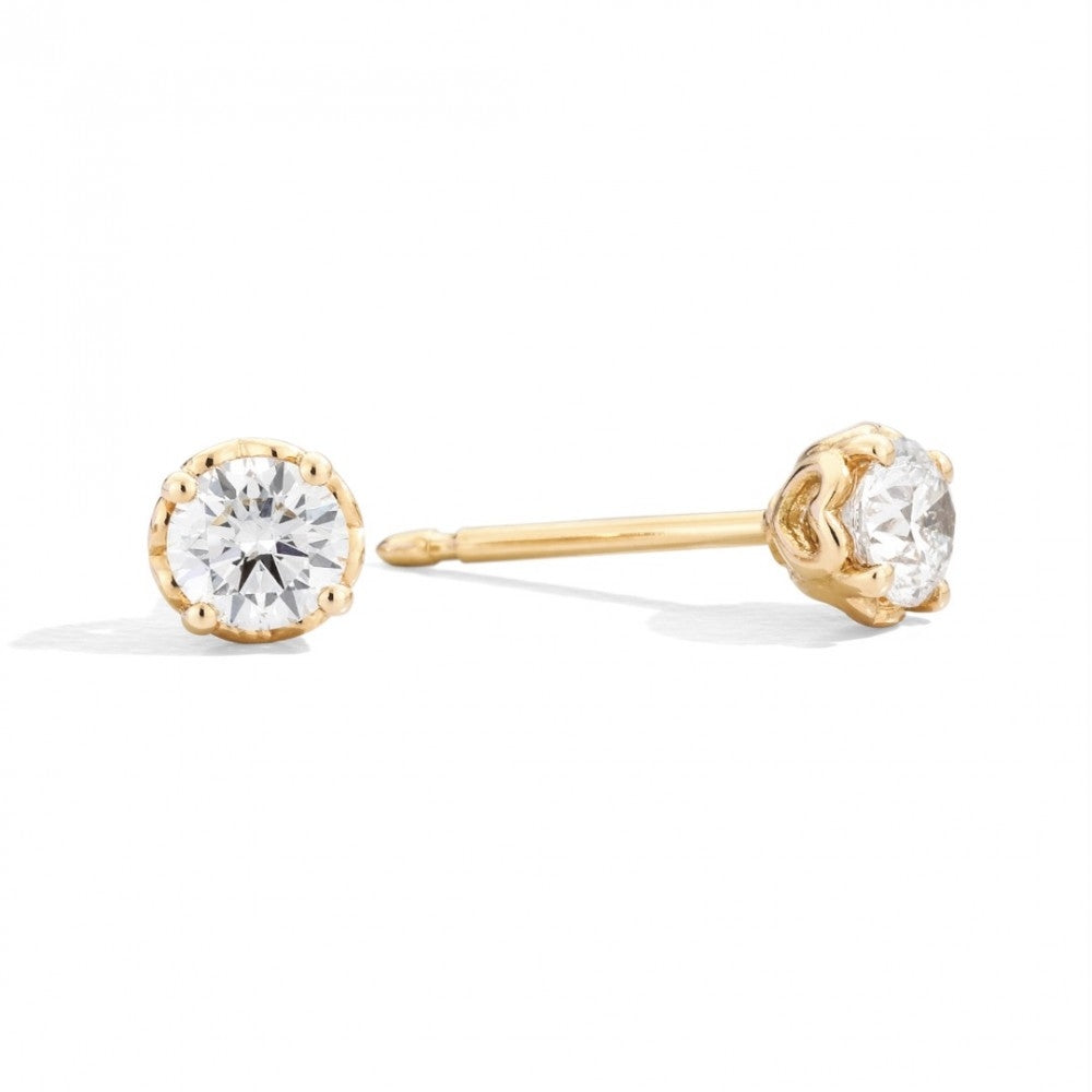 ORECCHINI RECARLO MOD. E01PX001_G061 gold stud earrings with diamonds, luxury jewelry piece