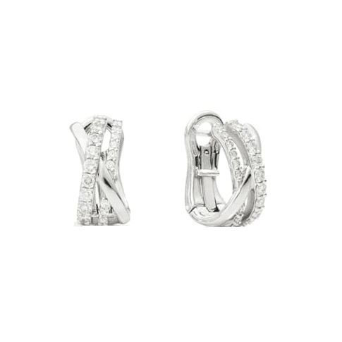 ORECCHINI RECARLO MOD. E81CM001_056 elegant silver earrings with sparkling diamonds, stylish design for sophisticated looks.