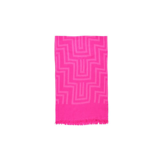 Only Pink Marabou Scarf with graphic design, made from 100% acrylic, ideal for stylish and versatile fashion.
