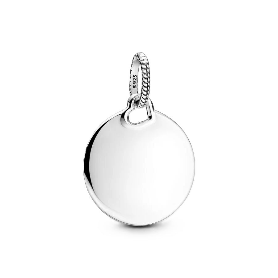 PANDORA JEWELRY Mod. ENGRAVABLE ROUND TAG DANGLE CHARM