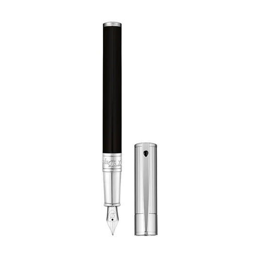 Luxury fountain pen PENNE S-T- DUPONT MOD. 260204 with sleek design and silver accents.