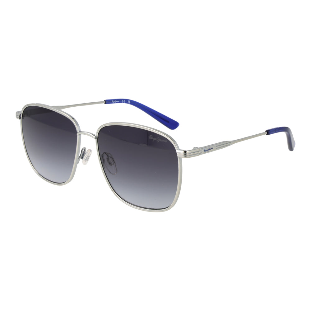 PEPE JEANS MOD. PJ5200 56821 sunglasses for men with silver frame and blue accents.