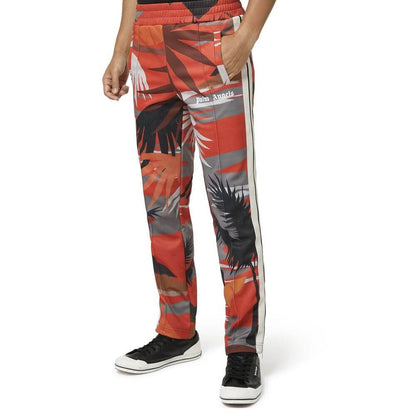 Palm Angels Red Polyester Joggers (Workout Pants) with elastic waist and side pockets, designed for men, made in Italy