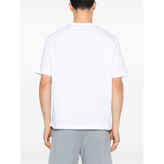 Back view of Paul Smith T-shirts and Polos White crew neck cotton t-shirt with short sleeves and straight hem
