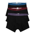 Paul Smith Underwear Black boxers 3-pack with colored waistband, stretch cotton, logo detail